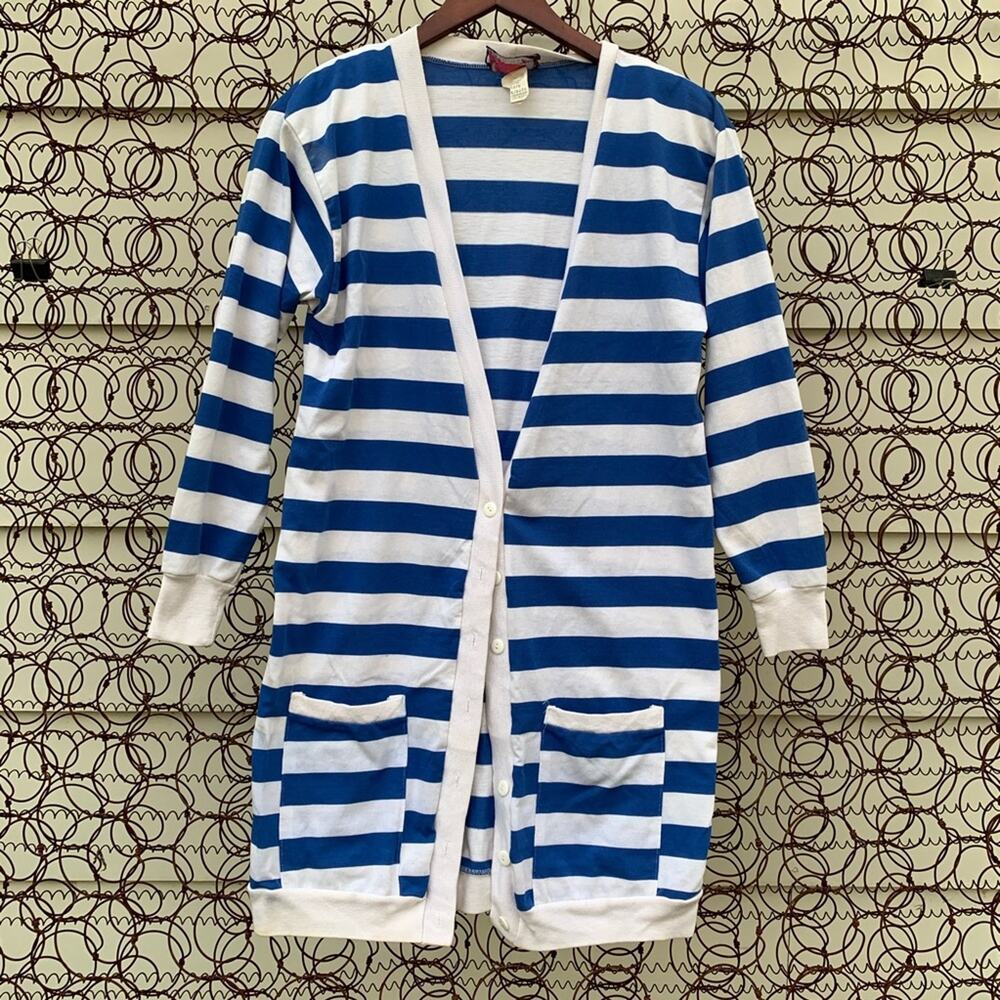 Vintage California Happenings stripe long cardigan MEDIUM